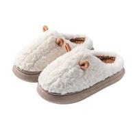 Sheep Slippers Women Bunny Ear Slippers Cute Plush Slipper Cozy Faux Fur Lined Slipper Slip On Chunky Sole Sliders Warm Bedroom Sliders Solid Colour Daily Wear Slides For Indoor Outoor
