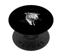 Sheep Smoking Cigar Mafia Gangster Portrait PopSockets Adhesive PopGrip