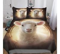 Sheep Soft Microfiber Duvet Cover with Pillowcases Comforter Cove Polyester Quilt Covers for Adults Teenager Kids Bedding Single(135x200cm)
