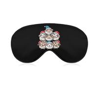 Sheep Squad with Hat Funny Xmas Sheep Sleep Mask Soft Blackout Eye Mask Eye Shade Cover with Adjustable Strap for Men Women