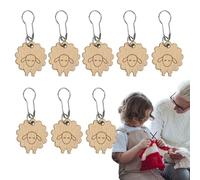 Sheep Stiт Marker - 8PCS Wooden Crochet & Knitting Needle Stoppers, Sheep Shape Stiт Markers for Circular Needles, Wool Knitting, SweaterKnitting, Beech Wood Carved Buttons, Small 2.5cm