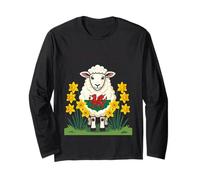 Sheep Support Wales St Davids Day Design Long Sleeve T-Shirt