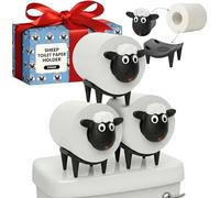 Sheep Toilet Paper Holder 3-Pack, Black Sheep Funny Bathroom Decor, Free Standing Cute Animal Toilet Paper Organizer, Unique Bathroom Accessories, Modern Farmhouse Decor, No Assembly, Gift-Ready