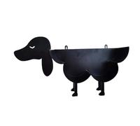 Sheep Toilet Paper Holder, Matte Black Animal Style Toilet Tissue Holder, Cat Tissue Roll Stacker, Freestanding & Wall Mount Toilet Tissue Storage Container for Bathroom (Dog)
