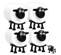 Sheep Toilet Roll Holder, Funny Toilet Paper Holder Free Standing Bathroom Set, Premium 3D Printed Eco-Friendly PLA, Hilarious Tissue Paper Roll Storage - Cute Bathroom Decor - Set of 4