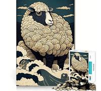 Sheep Ukiyo E Japan China 1000 Piece Jigsaw Puzzles for Teenagers Smart Game Bonding Time Image Assembly Fine Art Piece 50x75cm