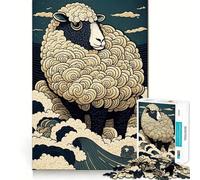 Sheep Ukiyo E Japan China Jigsaw Puzzles for Adults1000 Piece Sharp Logic Toy Together Fun Tight Cut Memorable Gift 38x26cm
