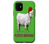 Sheep Wearing Santa Hat And Pun Fleece Navidad Case for iPhone 11
