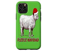 Sheep Wearing Santa Hat And Pun Fleece Navidad Case for iPhone 11 Pro