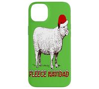 Sheep Wearing Santa Hat And Pun Fleece Navidad Case for iPhone 14 Plus