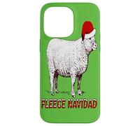 Sheep Wearing Santa Hat And Pun Fleece Navidad Case for iPhone 14 Pro Max