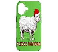 Sheep Wearing Santa Hat And Pun Fleece Navidad Case for iPhone 16