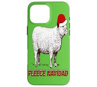 Sheep Wearing Santa Hat And Pun Fleece Navidad Case for iPhone 16 Pro Max
