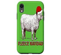 Sheep Wearing Santa Hat And Pun Fleece Navidad Case for iPhone XR