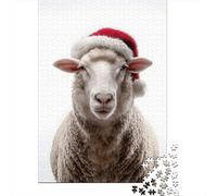 Sheep Wearing Santa Hat Puzzles for Adults 1000 Piece Puzzle Adult Jigsaw Puzzle Game Toys for Adults 300pcs (40x28cm)