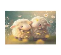 Sheep Wooden Jigsaw Puzzles 1000 Pieces Family Activity Puzzle Educational Games for Adults And Kids Age 12 Years Up （75×50cm）