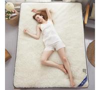 Sheep Wool Fleece Mattress Topper, Plush Soft Breathable Bed Protector Pad, Folding Floor Mat, Winter Warmth, Long Hair Design