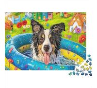 Sheepdog 1000 Pc Premium Jigsaw Puzzles Senior Enthusiasts Mind Relaxation Concentration Training Thick Cardboard Travel Happy Playing Dog Jigsaw Puzzle Gift 38x26cm/1000pcs
