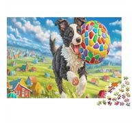 Sheepdog 1000 Piece DIY Jigsaw Puzzles Adults Mind Relaxation Stress Relief Premium Cardstock Office Break Happy Playing Dog Puzzle Game Gift Idea 70x50cm/1000pcs