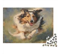 Sheepdog 1000 Piece Puzzle Games Premium & Durable for Adults Fun Puzzles for Creativity And Mindfulness Challenging Jigsaw Puzzles for Adults And Family for Stress Relief 1000pcs (75x50cm)
