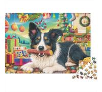 Sheepdog 1000 Pieces Jigsaw Puzzles Engaging Educational Games Collie in Workshop Jigsaw Puzzle Beautiful Decoration for Adults & Families 52x38cm/1000pcs