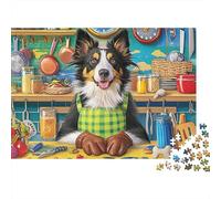 Sheepdog 1000pc Collie Kitchen Thick Cardboard Jigsaw Puzzle for Stress Relief Seekers Christmas Gathering Home Decor Home Leisure Time Social Icebreaker 38x26cm/1000pcs
