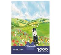 Sheepdog Countryside 1000 Piece Jigsaw Puzzle Jigsaw Puzzle for Adults Relaxation Focus Home Decor Gift 38x26cm/1000pcs