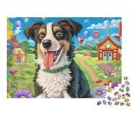 Sheepdog Jigsaw Puzzle 1000 Pieces Adults Relaxing Stress Relief Activity Long-Lasting Finish 38x26cm/1000pcs