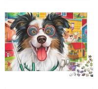 Sheepdog Puzzle 1000 Pieces Adults Educational Relaxing Brain Training Precision Pieces Quality 38x26cm/1000pcs