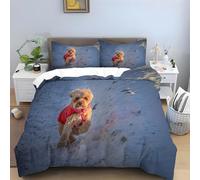 Sheepdog Single Duvet Cover Set Pet Bedding Sets with Zipper Closure, Reversible Super Soft Microfibre Single Bed Duvet Cover 3 Pcs with Pillowcases -Ai3452