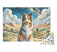 Sheepdog Starry Sky 1000 Piece Jigsaw Puzzle Paper Puzzle Game for Adults Desert View 52x38cm/1000pcs
