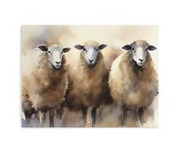 Sheeps Watercolor Canvas Wall Art Wall Painting Modern Prints Artwork Posters Unframed for Living Room Bedroom Kitchen Home Decor 15.7x11.8inch