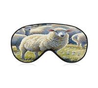 Sheeps Watercolor Eye Mask Sleep Mask for Side Sleeper Women Men Pressure-Free & Light Block-Out Blindfold Soft Comfortable Eye Covers Breathable Blindfold Adjustable