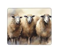 Sheeps Watercolor Mouse Pad with Stitched Edge, Comfortable Mouse Pads with Non-Slip Rubber Base Gaming Mouse Mat Washable Mousepads Computers Laptop Desk Accessories for Office 10 x 12 inch