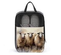 Sheeps Watercolor Shoe Bags Foldable Breathable Portable Shoe Puches Organizer Stylish Expandable Packing Travel Shoes Bags for Sneakers Gym Luggage Closet