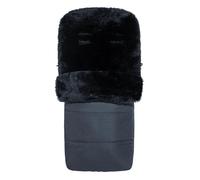 Sheepskin Foot Muff for Babies - Genuine Soft Wool Lined Stroller Pram Footmuff - Universal Fit with Removable Front Panel, Warm, Cosy, Comfortable, Stylish (Black)