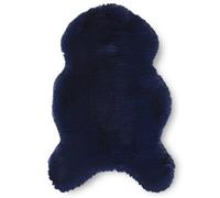 Sheepskin Navy Plain Shaggy Rug, 50mm Thickness Modern Rug, Luxurious Rug For Living Room, & Dining Room-60Cm X 90Cm (Single)