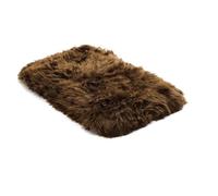 Sheepskin Pet Bed - Soft Dense Merino-Cross Sheepskin for Cats & Dogs - Ultra-Plush Rectangular Pet Rug for Basket, Sofa or Floor, Naturally Temperature-Regulating, Luxurious Comfort - Small/Brown