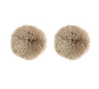 Sheepskin Seat Pads 35cm Diameter Oyster Set of 2 - Round Seat Pads for Living Room - Natural Wool Seat Pad - Soft Seat Cushions - Genuine Sheepskin Chair Pad Fluffy