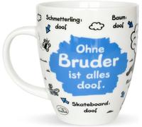 Sheepworld 45140 Mug Without Brother Is Everything Doof Porcelain 45 offee Cup Tea Cup with Saying