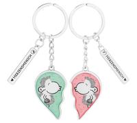 Sheepworld Couple Key Ring Heart | 2 Pendants with Key Ring and Charm, Metal, Epoxy, Length 8.5 cm, Gift for Two, Valentine's Day | 74810
