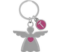 Sheepworld Guardian Angel Keyring with Initials, Length 6.5 cm, Metal, Birthday, Christening, Communion Gift, Motif T, Länge 6,5 cm, Motif "T"