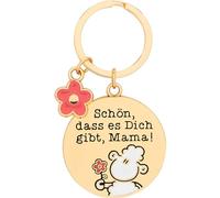 Sheepworld Key Ring Motif Beautiful, Mama | Key Ring with Round Text Pendant, Attached to Gift Card | Gift for Mum, Mother's Day, Birthday | 73876, multicoloured, Lände 7,5cm, Novelty
