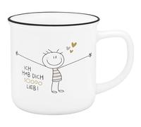 Sheepworld Mug in Enamel Look Hab Dich sooo Lieb [German Language]