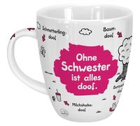 Sheepworld Mug Without Sister is Everything Doof | Porcelain, 45 cl | Porcelain Mug for Coffee and Tea, Cup with Saying | 45139