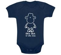sheepworld Ohne Dich ist alles doof. Body blue 7-12 Month