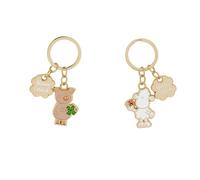 Sheepworld Small Happiness Pendant Set, Gift Set with 2 Keyrings, Length 6.5 cm each, Key Ring, Lucky Charm, Christmas, New Year's Eve, 74431, multicoloured, standard size, Motif Little Happiness