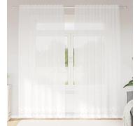 Sheer Curtain White 150 x 220 cm Polyester Lace Window Panel Indoor Single Piece