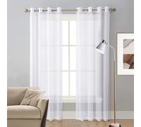 Sheer Curtains for Living Room & Bedroom 50x50 cm Designs Grommet Voile Drapes Elegant Gradient - White