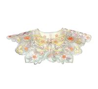 Sheer Embroidered Floral Pattern, White green p, A | Chinese Embroidered Lace False Collar Floral Pattern Collar for Kids Girls Sweater Shirt
